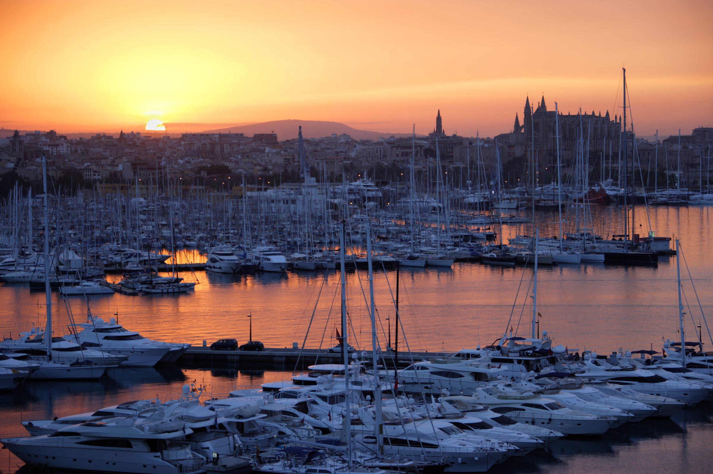 Marina i katedrala u Palma de Mallorci u zoru